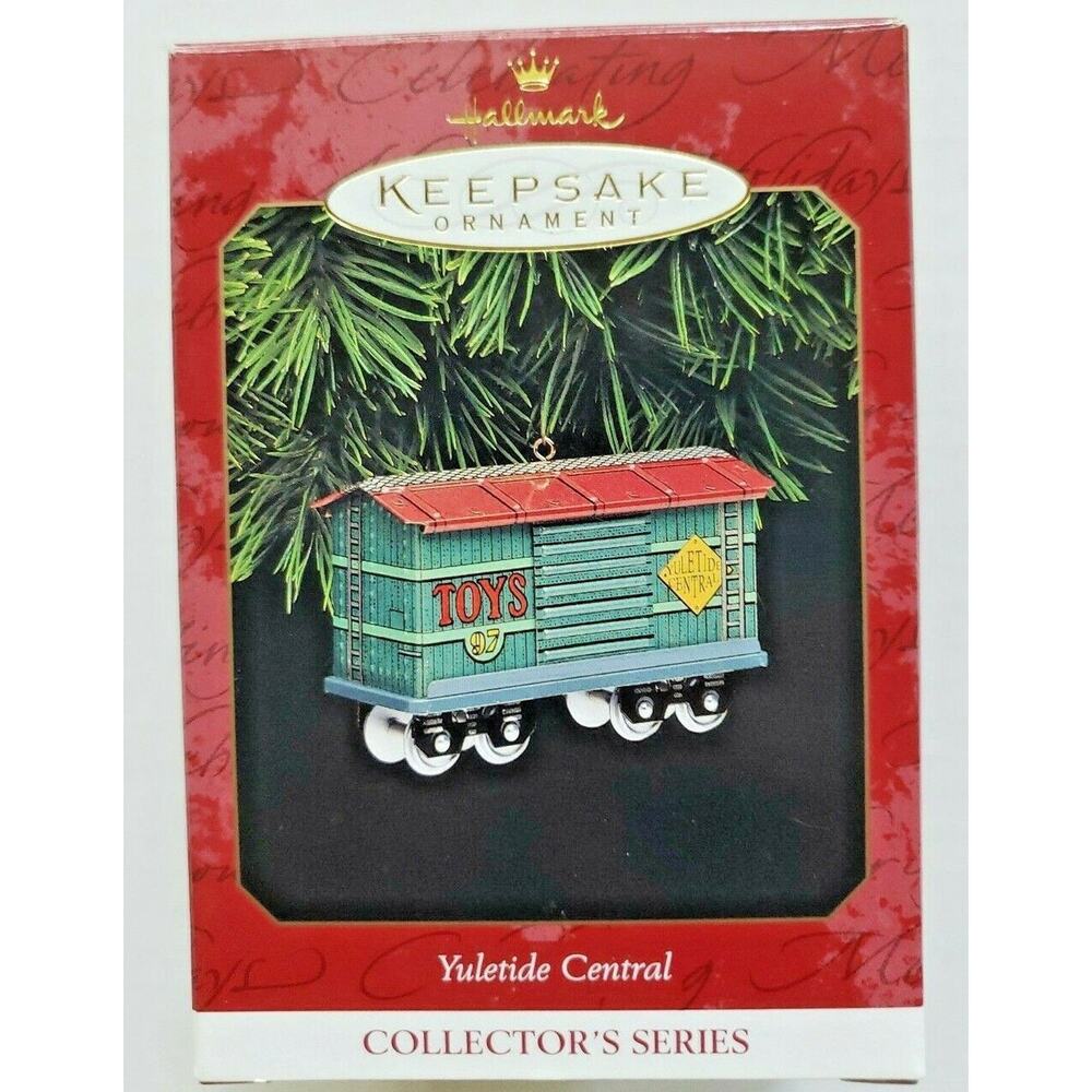 1997 Hallmark Keepsake Yuletide Central #4 Toy Car Christmas Ornament‎ U5